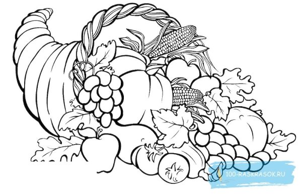 Осенние дары раскраски для детей