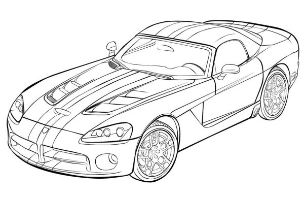 Раскраски для мальчиков Додж Вайпер