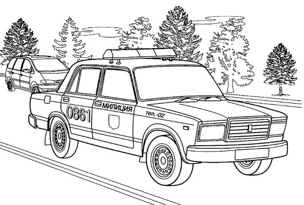 ВАЗ-2107 раскраска спереди