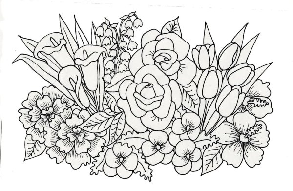 Букет раскраска