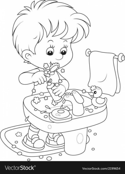 Раскраска умывание