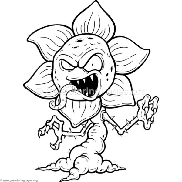 Раскраски монстры зомби растения