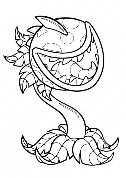 ЧОМПЕР растения против зомби раскраска