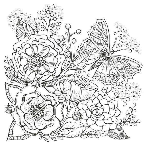 Раскраска антистресс "цветы"