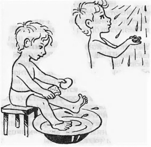 Раскраска закаливание для детей