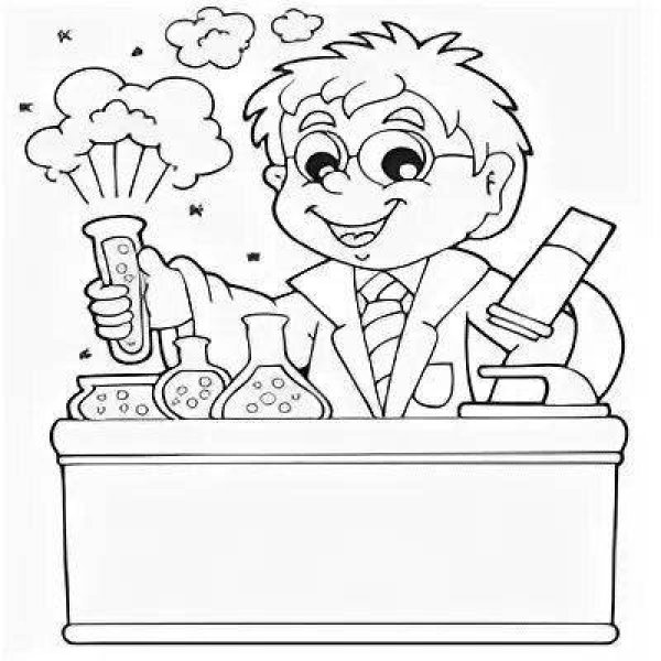 Химик раскраска для детей