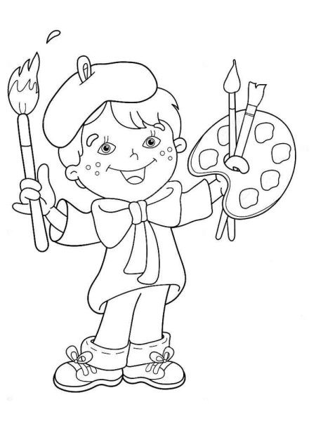 Художник раскраска для детей