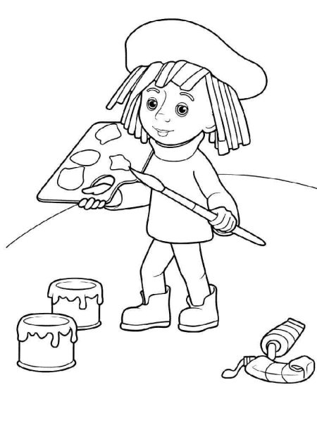 Художник раскраска для детей