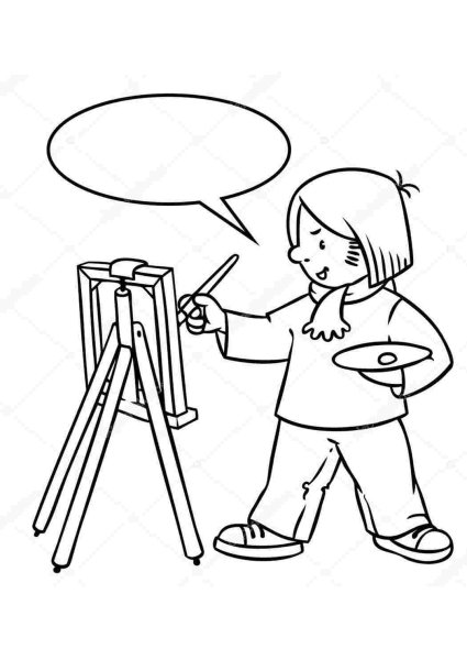 Палитра кисти мольберт раскраска