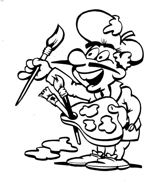 Художник раскраска для детей