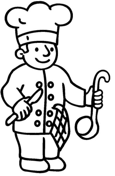 Повар раскраска для малышей