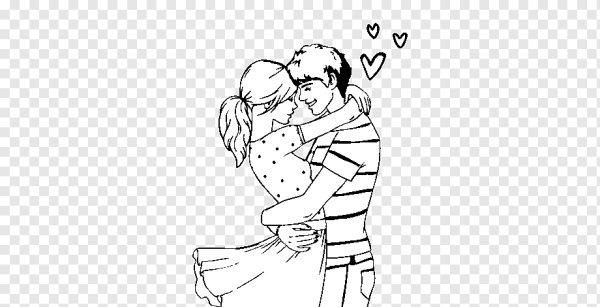Раскраска влюбленная пара