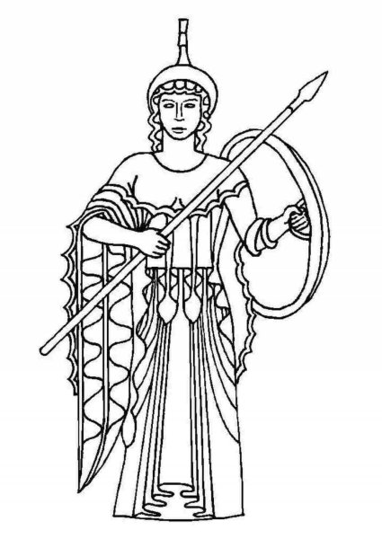 Боги древней Греции Афина рисунок