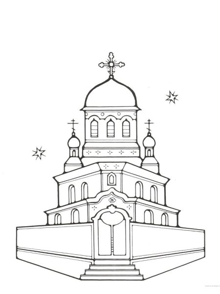 Церковь раскраска для детей