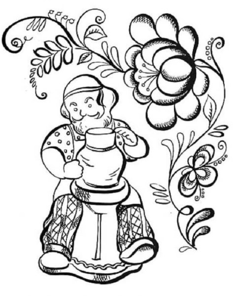 Народные промыслы. Раскраска