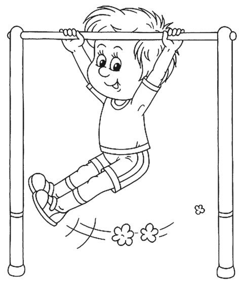 Раскраска турники для детей