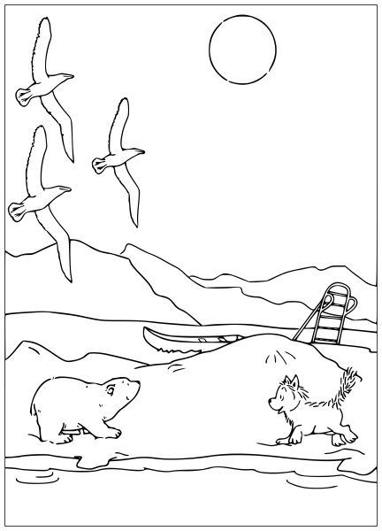 Раскраска Северный полюс