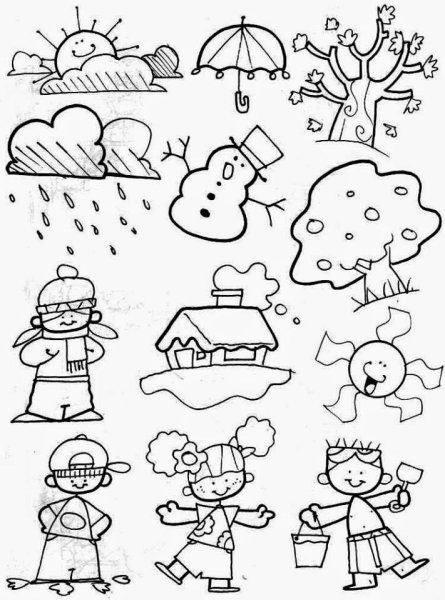 Weather раскраска для детей