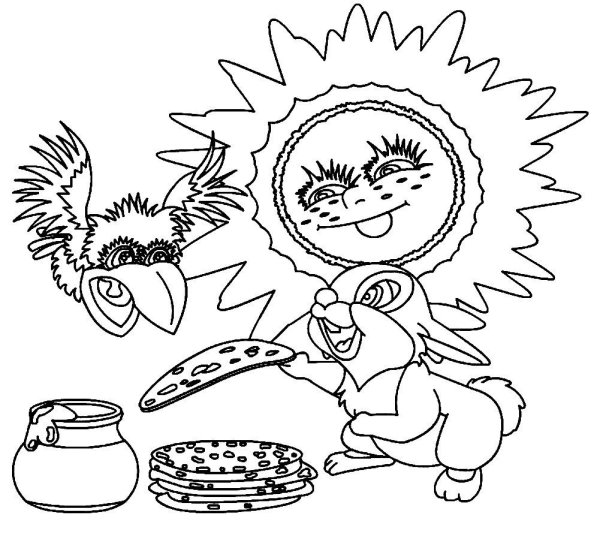 Масленица рисунок раскраска