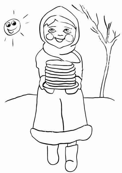 Масленица рисунок карандашом