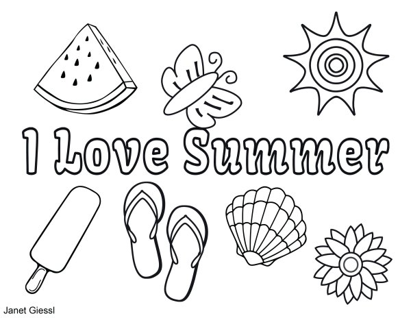 Summer раскраска