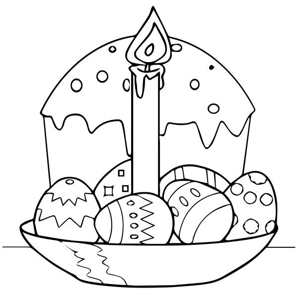 Пасхальный кулич раскраска для детей