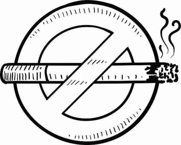 Трафарет о вреде курения