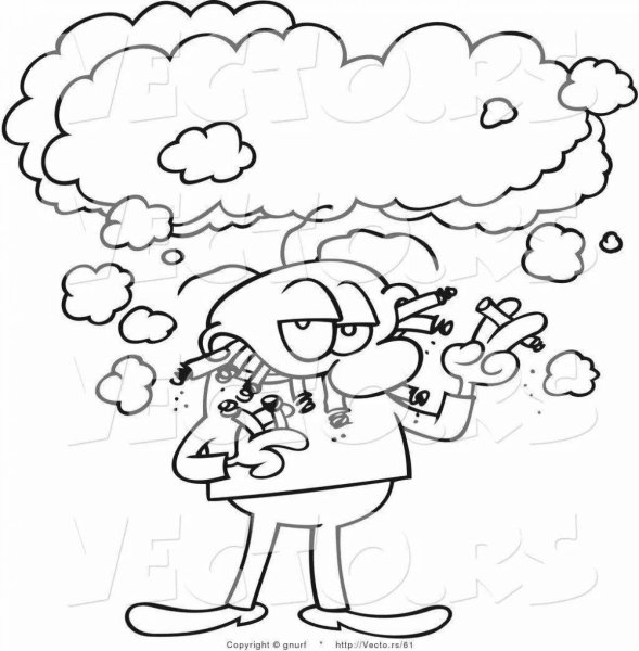 Курение раскраска