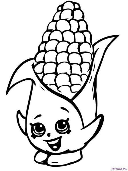 Кукуруза раскраска для детей