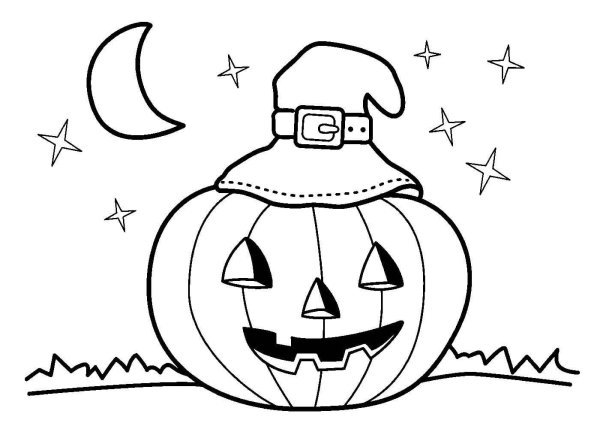 Разукрашка тыква на Хэллоуин