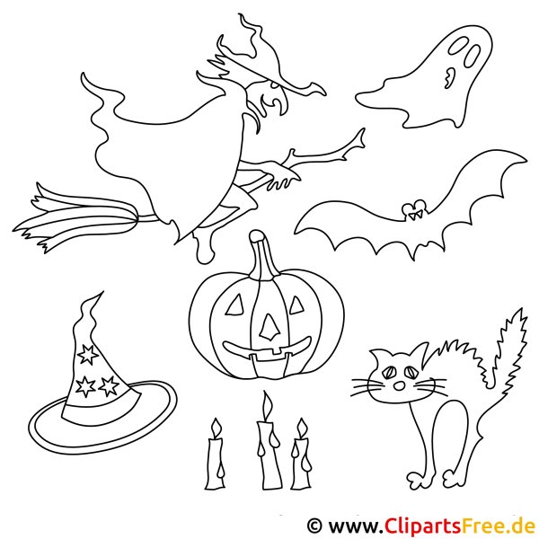 Раскраски на Хэллоуин маленькие