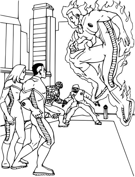 Раскраска фантастическая 4