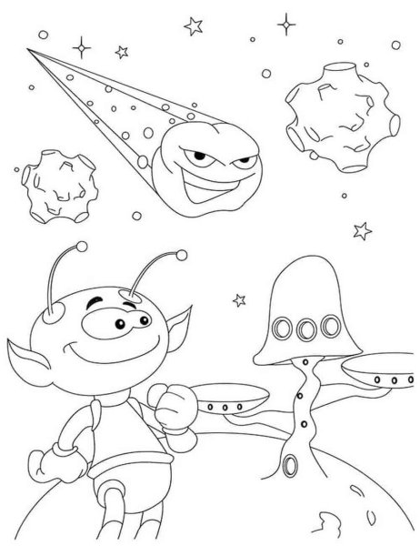 Космос раскраска для детей