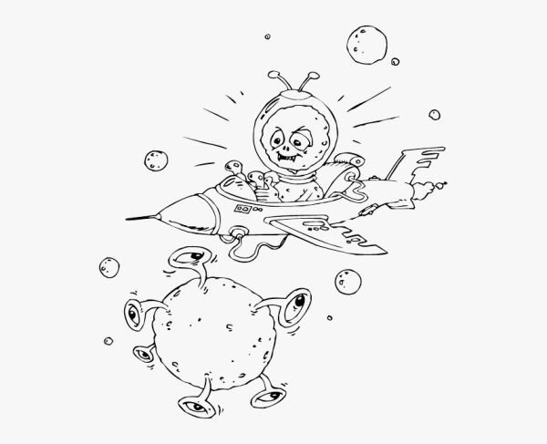 Раскраска космос инопланетяне для детей