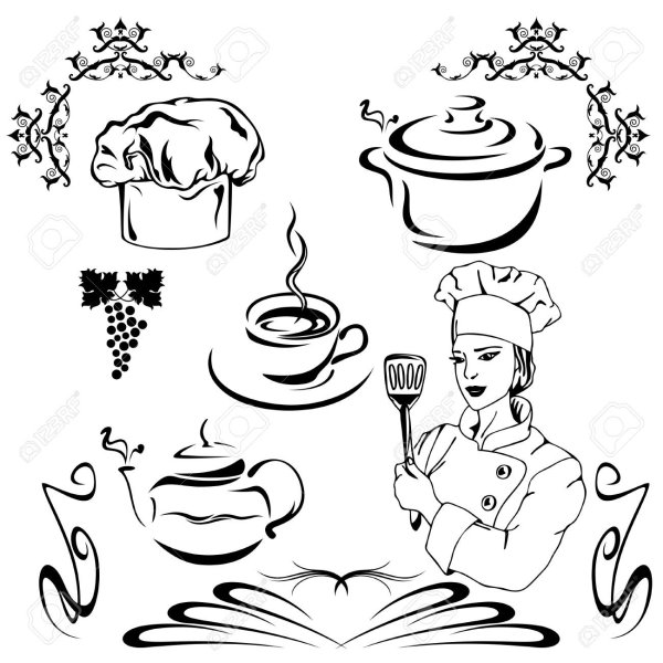 Трафарет повара на кухне