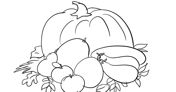 Овощи раскраска для детей