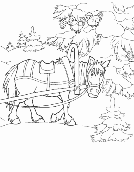 Сказка Морозко разукрашка