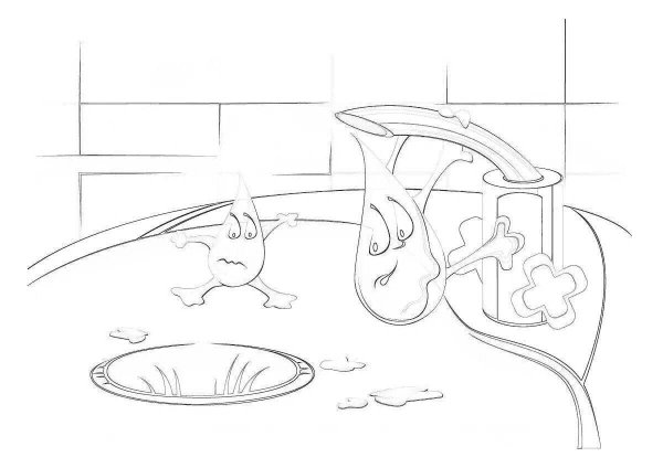 Раскраска вода