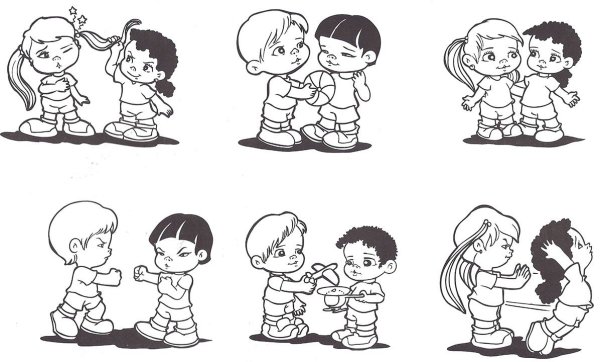 Детские конфликты раскраска