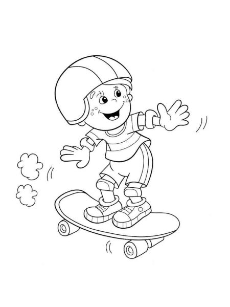 Раскраски дети на скейте