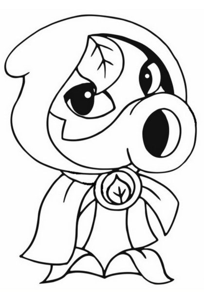 Зомби против растений разукрашки Горохострел