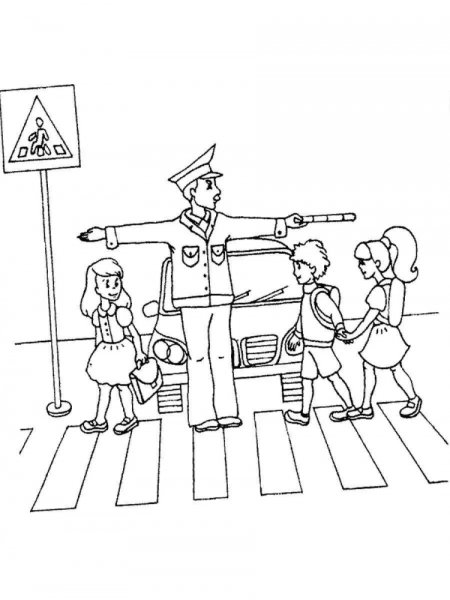 Раскраска дорожное движение