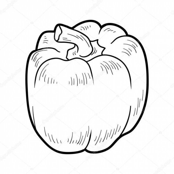 Раскраски овощи перец