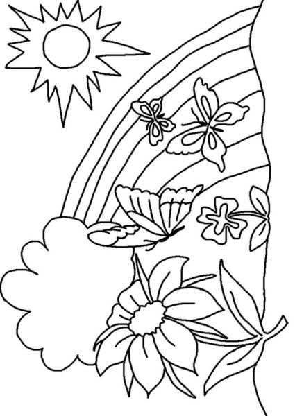 Летние цветы раскраска