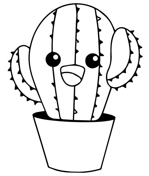 Кактус раскраска для детей
