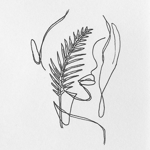 Веточка одной линией