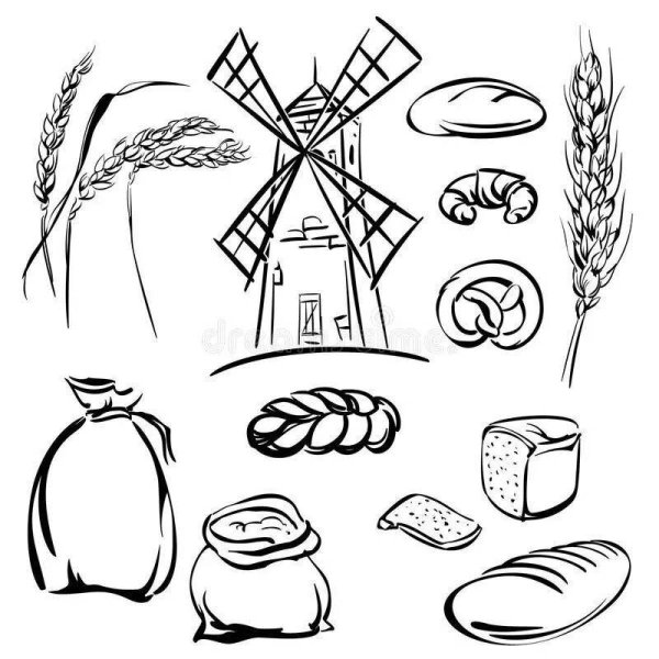 Раскраски хлеб хлебобулочные изделия тема