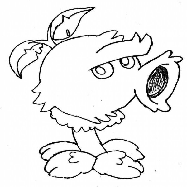 Раскраска растения против зомби 2 Горохострел