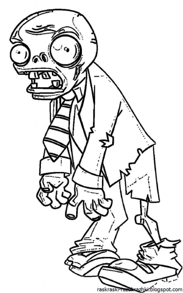 Зомби против растений разукрашка