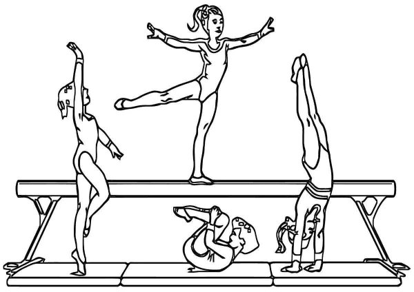 Акробатика раскраска для детей